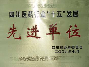 四川省医药行业“十五”发展先进单位